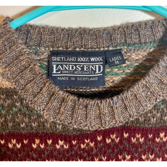Lands’ End Shetland Wool Fair Isle Sweater Vest – Women’s Size M - Picture 3 of 3
